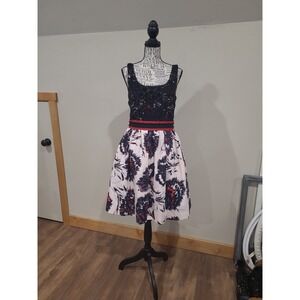 Peter Som x Made in Kind Women SZ 4 fit and flare Brushstroke and Blossom dress